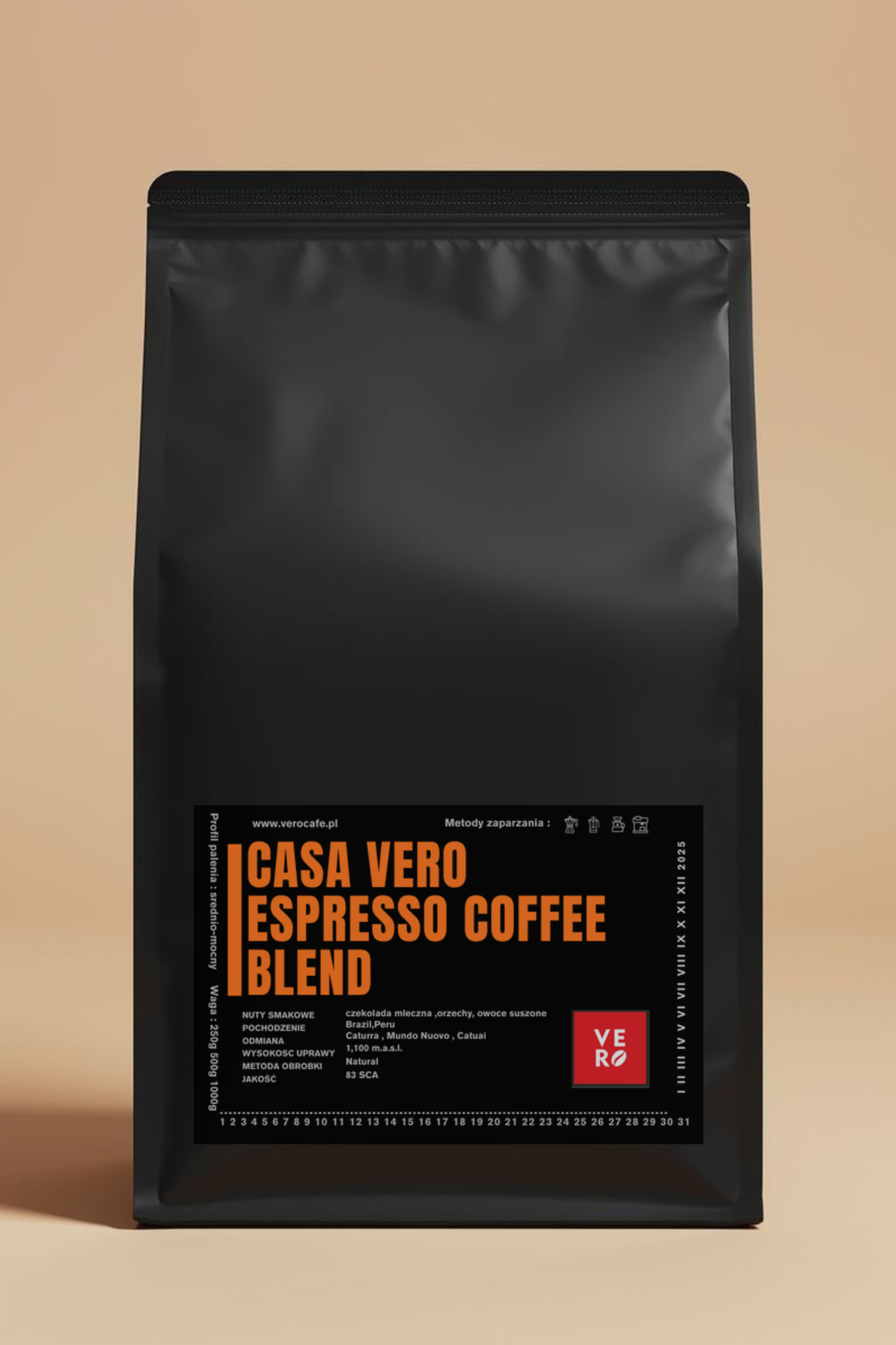 CASA VERO ESPRESSO COFFEE BLEND -   250g, 500g, 1000g